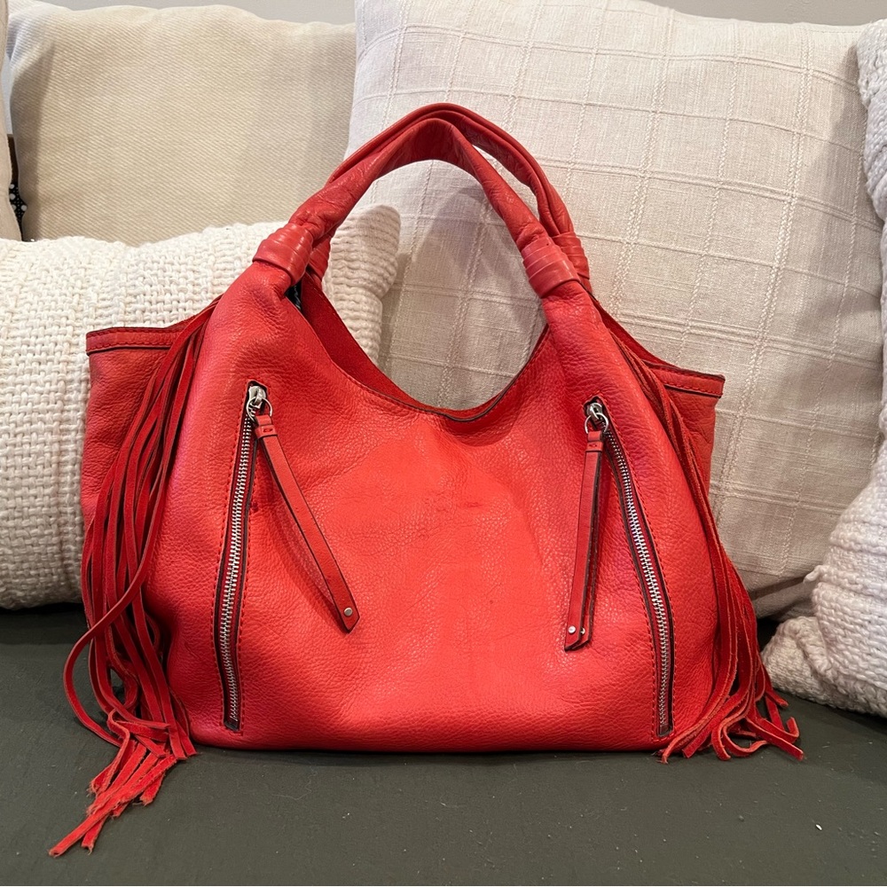 Vintage Lucky Brand Red Fringe Handbag